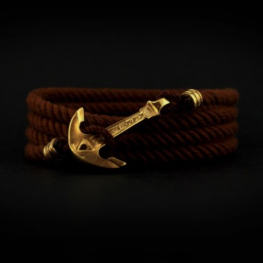 Позолоченный браслет с Якорем MARITIME Gold Chocolate Коричневый (mt1307)