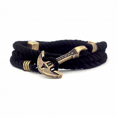 Браслет с якорем MARITIME Black Swan Черный