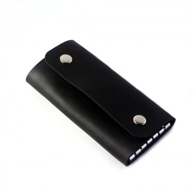 Чехол для ключей из натуральной итальянской кожи ручной работы Черный