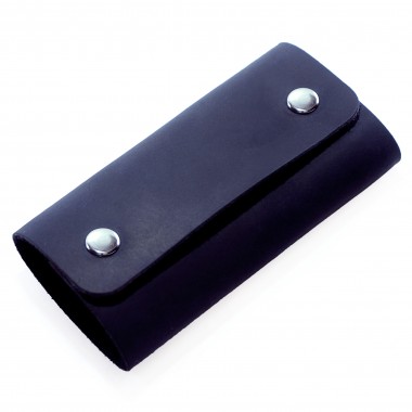 Чехол для ключей из натуральной итальянской кожи ручной работы Темно-синий