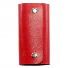 Чехол для ключей из натуральной итальянской кожи ручной работы Красный