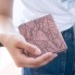 Женский кошелек-портмоне ручной работы из натуральной итальянской с гравировкой кожи 10х10 см. Розовый