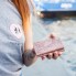 Женский кошелек-портмоне ручной работы из натуральной итальянской с гравировкой кожи 10х10 см. Розовый