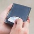 Зажим для Денег OldSalt ручной работы из натуральной итальянской кожи с гравировкой «Роза Ветров» Темно-голубой