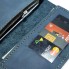 Кошелек-клатч Travel Case ручной работы из натуральной итальянской кожи с гравировкой «Роза Ветров» 9х19 см. Голубой