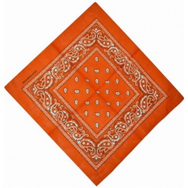 Бандана с рисунком 55х55 Оранжевая (K003)