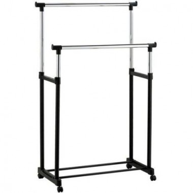 Вешалка стойка для одежды напольная двойная телескопическая Double-Pole Clothes-horse (55500996)