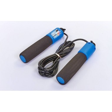 Скакалка со счетчиком и PVC жгутом Zelart FI-2512 Черно-синий (hub_MaFV66039)