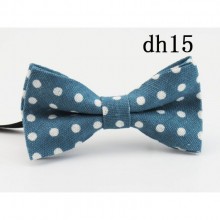 Галстук Бабочка SF Детская Темно-Бирюзовая в Горошек, матовая, ширина 10 см. высота 6 см. ручной работы BBK-2901