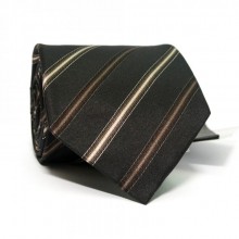 Галстук Мужской Черный В Коричневые Полоски Gin-2388