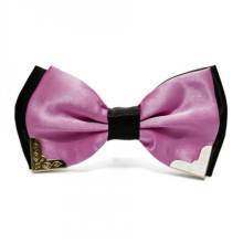 Галстук Бабочка Двухслойная Фиолетовая С Металлическими Углами Bj-7713