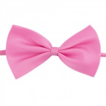 Галстук Бабочка SF Детская Однослойная Розовая, глянцевая, ширина 10.5 см. ручной работы DOS-0221