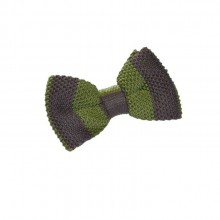 Галстук Бабочка Вязаная Зеленая В Полоску Tk-22-14