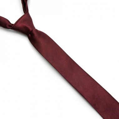 Галстук SF Узкий ширина 5 см длина 150 см Бордовый Глянцевый Однотонный Fgn-41
