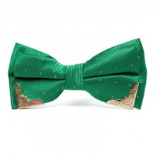 Галстук Бабочка Зеленая С Металлическими Углами  Bb-5112