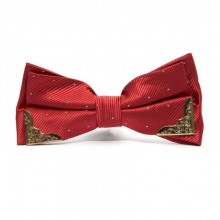 Галстук Бабочка Красная С Металлическими Углами  Bb-5109