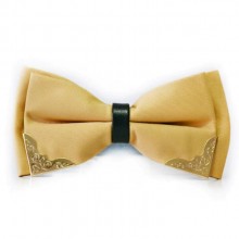 Галстук Бабочка Двухслойная Горчичная С Металлическими Углами Bj-44-08