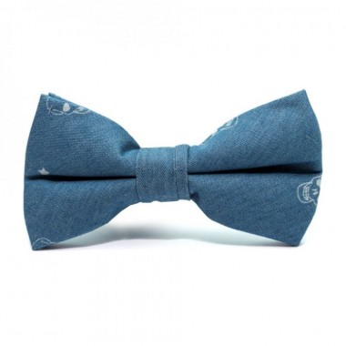 Галстук Бабочка Голубая С Черепами Bkb-2806