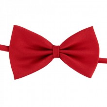 Галстук Бабочка SF Детская Однослойная Красная, глянцевая, ширина 10.5 см. ручной работы DOS-0220