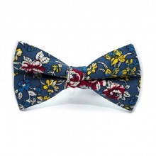 Галстук-Бабочка SF Синяя С Цветами Ab-211