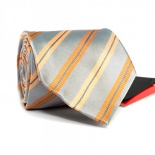 Галстук Мужской Серый В Полоски Gin-2569