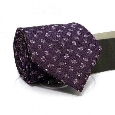 Галстук Emilio Corali Мужской Баклажановый Пейсли Gin-2538