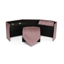 Набор Emilio Corali 3 в 1, Галстук + Платок + Запонки Шелковый Сиреневый Mgo-6310