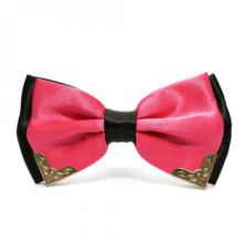 Галстук Бабочка Двухслойная Ярко-Розовая С Металлическими Углами Bj-7704