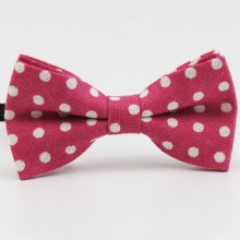 Галстук Бабочка SF Детская Малиновая в горошек матовая ширина 10 см высота 6 см BBK-2919