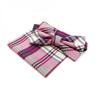 Набор SF Розовый В Клетку Платок И Бабочка Bpl-0857