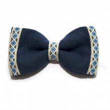 Галстук Бабочка Синяя С Вышивкой SF Gof-1532