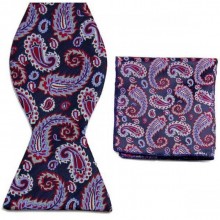 Набор SF Темно-Синий Бабочка И Платок С Узором Gbzn-315