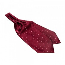 Галстук аскот SF бордовый в горошек ASK-7075