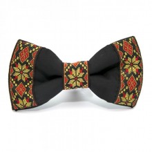 Галстук Бабочка SF Черная С Желтой Вышивкой Gof-1513