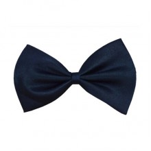 Галстук бабочка SF детская темно-синяя, глянцевая, ширина 10.5 см. ручной работы DOS-0230