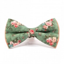 Галстук-Бабочка SF Зеленая С Цветами Ab-225