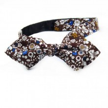 Галстук Бабочка Самовяз SF Диамант Коричневая С Цветами Gbs-7411