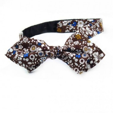 Галстук Бабочка Самовяз SF Диамант Коричневая С Цветами Gbs-7411