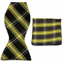 Набор SF Черно-Зеленый Бабочка И Платок В Клетку Gbzn-304