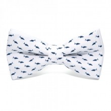 Галстук-Бабочка SF Белая C Рыбками Ab-7251