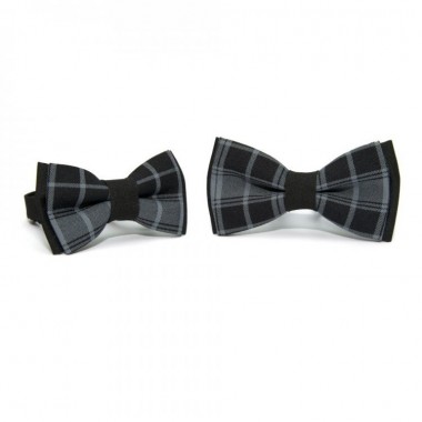 Набор SF 2 В 1 Черно-Серая Бабочка в Клетку Для Отца И Сына Bng-13039