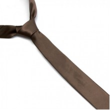 Галстук SF узкий глянцевый темно-коричневый однотонный Ширина 5 см FGN-47