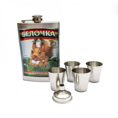 Набор Белочка, Фляга, Лейка, Рюмки Flg-3825