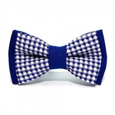 Детская Бело Синяя Галстук Бабочка SF В Клетку Dgb-2630
