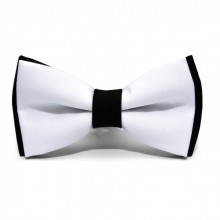 Галстук Бабочка SF Двухслойная Белая Матовая Ab-7213