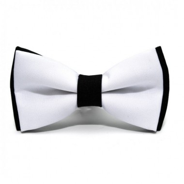 Галстук Бабочка SF Двухслойная Белая Матовая Ab-7213