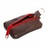 Бордовая Кожаная Мини Ключница SF на молнии Skg-10088