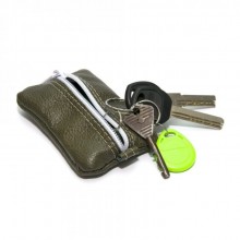 Кожаная мини Ключница SF на молнии Цвет Хаки Skg-10085