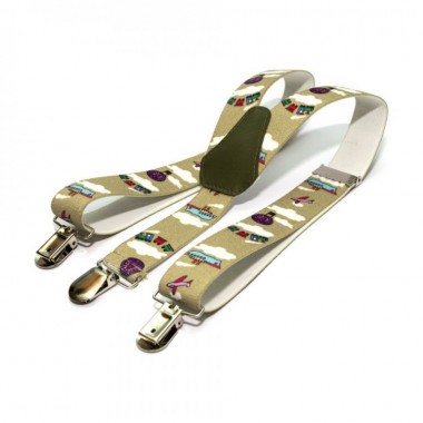 Детские Подтяжки SF Хаки С Рисунком Pbd-078