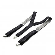 Подтяжки SF черные в ромбики Y образные  ширина 3,5 См на рост до 185 см PBM-19047